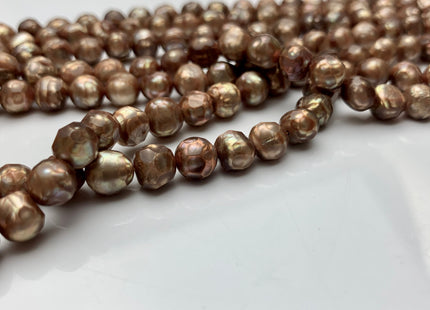 6mm 7mm 8mm Rare Faceted Dark Champagne Color Potato Freshwater Pearl Beads Genuine Faceted Freshwater Pearls #1774