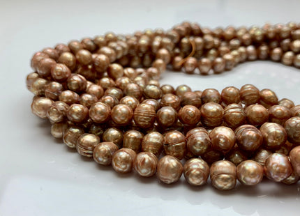 7 mm Rare Faceted Champagne Color Potato Freshwater Pearl Beads Genuine Faceted Freshwater Pearls #1777
