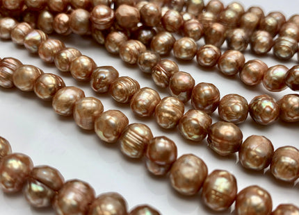 7 mm Rare Faceted Champagne Color Potato Freshwater Pearl Beads Genuine Faceted Freshwater Pearls #1777