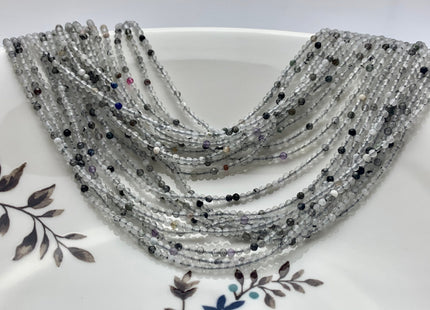 BEST DEAL 2 mm Natural Faceted Round Mixed Color Quartz Gemstone Beads Genuine Natural Quartz Gemstone Loose Beads 15.5 Inches Strand #2544