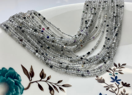 BEST DEAL 2 mm Natural Faceted Round Mixed Color Quartz Gemstone Beads Genuine Natural Quartz Gemstone Loose Beads 15.5 Inches Strand #2544