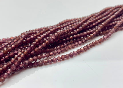 BEST DEAL 2 mm Natural Faceted Round Garnet Gemstone Beads Genuine Natural Garnet Gemstone Loose Beads 15.5 Inches Strand #2547