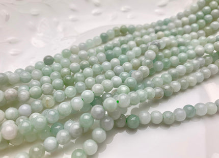 4mm 6mm 8mm 10mm Smooth Round Burmese Jade Beads Natural Green Color Burmese Jade Loose Beads 15.5 Inches Strand #2594