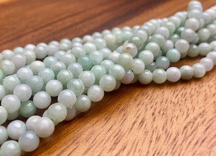4mm 6mm 8mm 10mm Smooth Round Burmese Jade Beads Natural Green Color Burmese Jade Loose Beads 15.5 Inches Strand #2594
