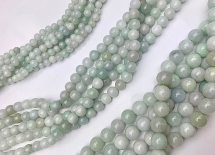 4mm 6mm 8mm 10mm Smooth Round Burmese Jade Beads Natural Green Color Burmese Jade Loose Beads 15.5 Inches Strand #2594