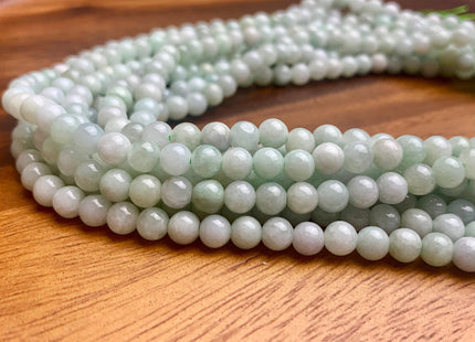 4mm 6mm 8mm 10mm Smooth Round Burmese Jade Beads Natural Green Color Burmese Jade Loose Beads 15.5 Inches Strand #2594