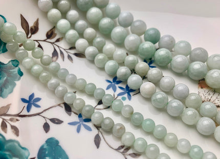 4mm 6mm 8mm 10mm Smooth Round Burmese Jade Beads Natural Green Color Burmese Jade Loose Beads 15.5 Inches Strand #2594