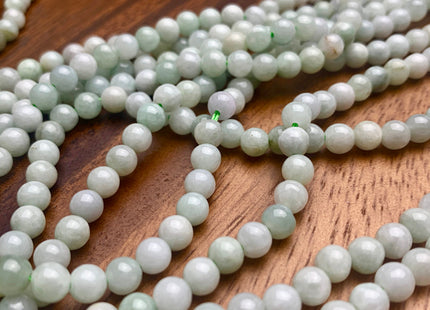 4mm 6mm 8mm 10mm Smooth Round Burmese Jade Beads Natural Green Color Burmese Jade Loose Beads 15.5 Inches Strand #2594
