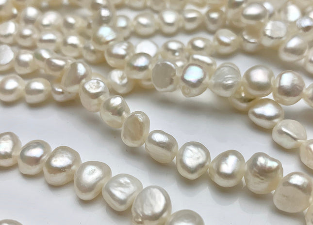 7-8 mm AA Natural White Nugget Freshwater Pearl Beads Genuine Natural Color Freshwater Nugget Pearls #1782