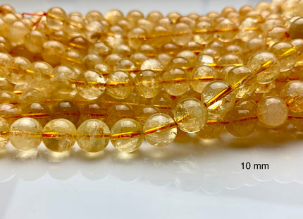 4mm 6mm 8mm 10 mm Smooth Round Citrine Gemstone Beads Genuine Natural Color Citrine Loose Beads #2595