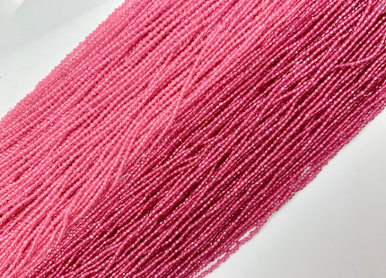 2mm 3mm Faceted Round Pink Color Crystal Seed Beads Full Strand 15 Inches Crystal Beads #2417