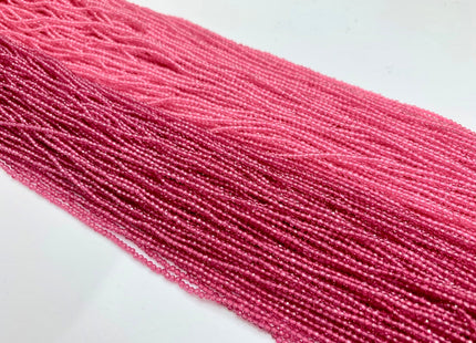 2mm 3mm Faceted Round Pink Color Crystal Seed Beads Full Strand 15 Inches Crystal Beads #2417