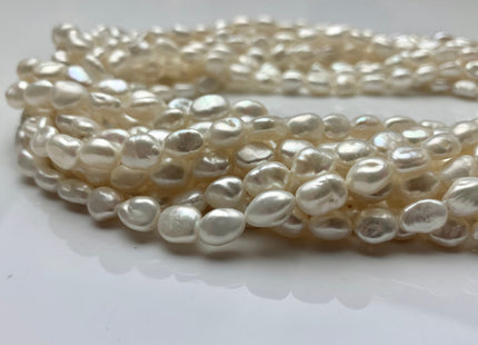 6-7x8-11 mm AAA Natural White Keshi Freshwater Pearls Beads Genuine High Luster Rice Nugget Shape Keshi Freshwater Pearl Beads #1889