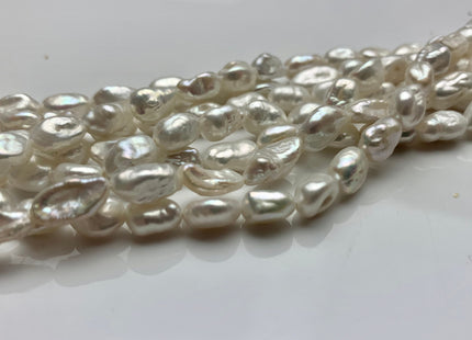 6-7x8-11 mm AAA Natural White Keshi Freshwater Pearls Beads Genuine High Luster Rice Nugget Shape Keshi Freshwater Pearl Beads #1889
