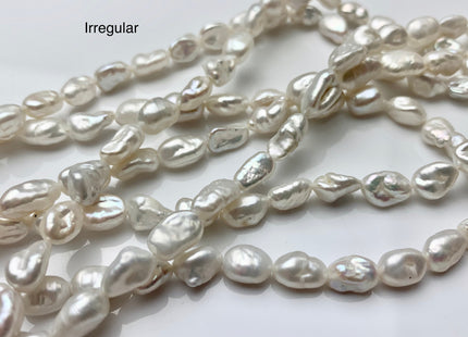 6-7x8-11 mm AAA Natural White Keshi Freshwater Pearls Beads Genuine High Luster Rice Nugget Shape Keshi Freshwater Pearl Beads #1889