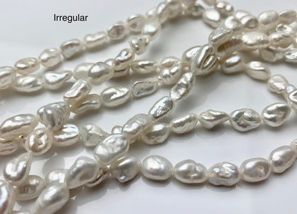 6-7x8-11 mm AAA Natural White Keshi Freshwater Pearls Beads Genuine High Luster Rice Nugget Shape Keshi Freshwater Pearl Beads #1889