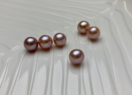 ONE Piece AAAA 8 mm Top Quality High Luster Perfect Round Half Drilled Freshwater Pearl Genuine Natural Mauve Pink Freshwater Pearls #1798