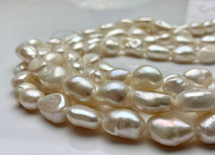 11x13-17 mm AA Natural White Rice Nugget Freshwater Pearl Bead Genuine Natural White Freshwater Pearl Rice Nuggets #1794