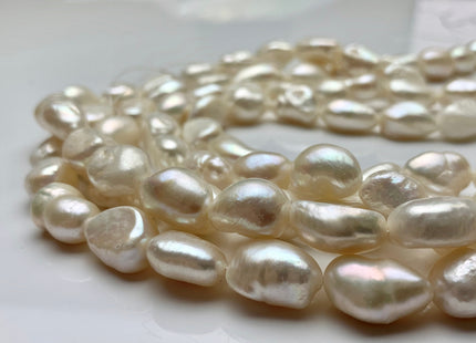 11x13-17 mm AA Natural White Rice Nugget Freshwater Pearl Bead Genuine Natural White Freshwater Pearl Rice Nuggets #1794