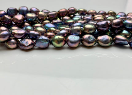 9x10-11 mm AAA Rice Nugget Freshwater Pearl Beads Wild Purplish Peacock Color Genuine Freshwater Pearl Limited Edition #1799