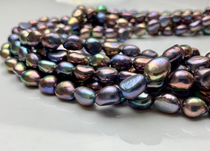 9x10-11 mm AAA Rice Nugget Freshwater Pearl Beads Wild Purplish Peacock Color Genuine Freshwater Pearl Limited Edition #1799