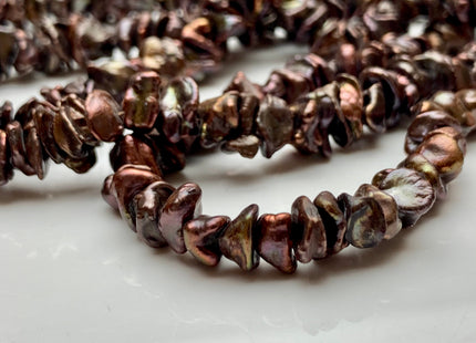 8 mm Or 10 mm AA Metallic Chocolate Brown Keshi Freshwater Pearl Beads Center Drilled Brown Keshi Pearl Rondelle Freshwater Pearls #1800