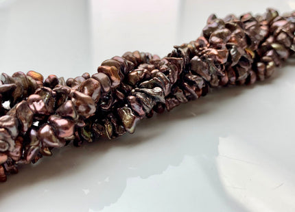 8 mm Or 10 mm AA Metallic Chocolate Brown Keshi Freshwater Pearl Beads Center Drilled Brown Keshi Pearl Rondelle Freshwater Pearls #1800