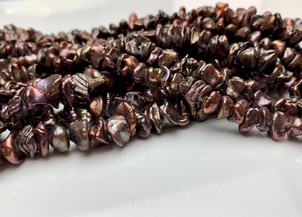 8 mm Or 10 mm AA Metallic Chocolate Brown Keshi Freshwater Pearl Beads Center Drilled Brown Keshi Pearl Rondelle Freshwater Pearls #1800