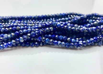 BEST DEAL 3x4 mm Faceted Rondelle Natural Lapis Gemstone Beads Natural Blue Color Good Quality Lapis Loose Beads 15.5 Inches Strand #2622