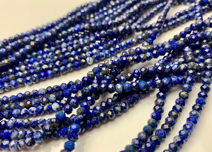 BEST DEAL 3x4 mm Faceted Rondelle Natural Lapis Gemstone Beads Natural Blue Color Good Quality Lapis Loose Beads 15.5 Inches Strand #2622