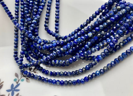 BEST DEAL 3x4 mm Faceted Rondelle Natural Lapis Gemstone Beads Natural Blue Color Good Quality Lapis Loose Beads 15.5 Inches Strand #2622