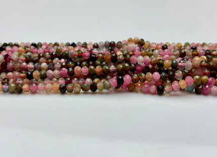 2x3 mm AAA Natural Color Faceted Rondelle Tourmaline Gemstone Beads Quality Micro Faceted Tourmaline Gemstone Loose Beads #2421