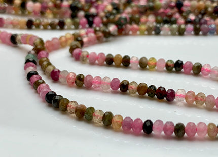2x3 mm AAA Natural Color Faceted Rondelle Tourmaline Gemstone Beads Quality Micro Faceted Tourmaline Gemstone Loose Beads #2421