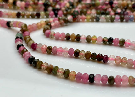2x3 mm AAA Natural Color Faceted Rondelle Tourmaline Gemstone Beads Quality Micro Faceted Tourmaline Gemstone Loose Beads #2421