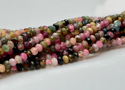2x3 mm AAA Natural Color Faceted Rondelle Tourmaline Gemstone Beads Quality Micro Faceted Tourmaline Gemstone Loose Beads #2421