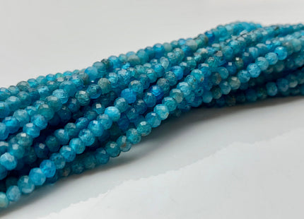2x3 mm Natural Color Faceted Rondelle Apatite Gemstone Beads Quality Micro Faceted Apatite Gemstone Loose Beads # 2423