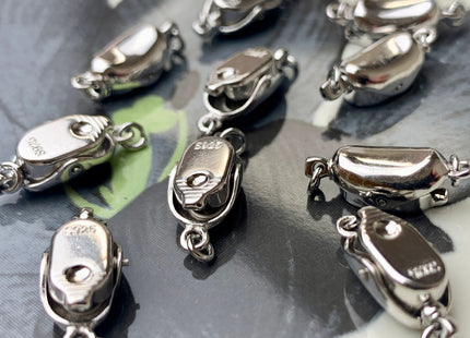 12 x 8 mm .925 Sterling Silver Clasp With Heart Shape Accent, Sterling Silver Finding Clasp, Heart Sterling Silver Clasps #10337