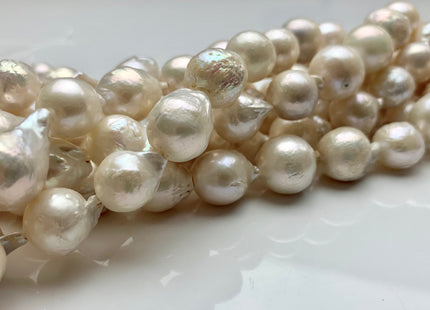12-13 mm Natural White Baroque Edison Freshwater Pearl Beads Genuine High Luster Cultured Baroque Edison Freshwater Pearls #1892