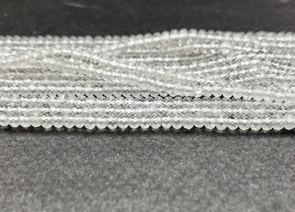 2x3mm 3x4mm 4x6mm AAA Natural Color Micro Faceted Rondelle Clear Quartz Gemstone Beads Quality Tiny Gemstone Loose Beads # 2427