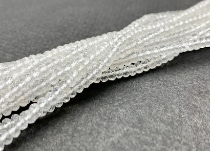 2x3mm 3x4mm 4x6mm AAA Natural Color Micro Faceted Rondelle Clear Quartz Gemstone Beads Quality Tiny Gemstone Loose Beads # 2427