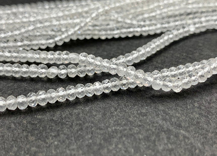 2x3mm 3x4mm 4x6mm AAA Natural Color Micro Faceted Rondelle Clear Quartz Gemstone Beads Quality Tiny Gemstone Loose Beads # 2427