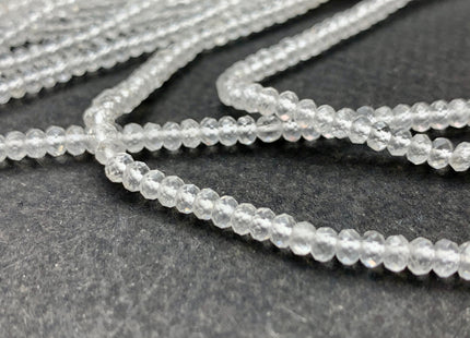2x3mm 3x4mm 4x6mm AAA Natural Color Micro Faceted Rondelle Clear Quartz Gemstone Beads Quality Tiny Gemstone Loose Beads # 2427