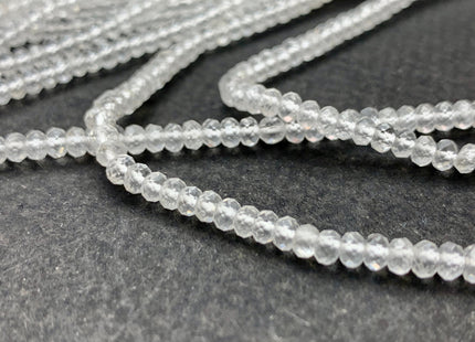 2x3mm 3x4mm 4x6mm AAA Natural Color Micro Faceted Rondelle Clear Quartz Gemstone Beads Quality Tiny Gemstone Loose Beads # 2427