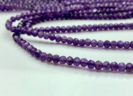3x4 mm AAA Natural Dark Purple Color Faceted Rondelle Amethyst Gemstone Beads High Quality Micro Faceted Amethyst Gemstone Beads # 2431