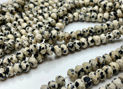 4x6 mm AAA Natural Color Faceted Rondelle Dalmatian Gemstone Beads Quality Micro Faceted Dalmatian Gemstone Loose Beads # 2438