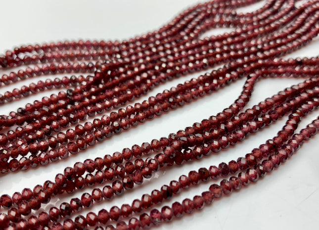 1x2 mm 2x2.5 mm 2x3 mm AAA Natural Color Faceted Rondelle Garnet Gemstone Beads Top Quality Micro Faceted Garnet Gemstone Loose Beads # 2440