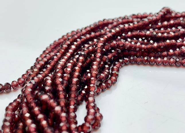 1x2 mm 2x2.5 mm 2x3 mm AAA Natural Color Faceted Rondelle Garnet Gemstone Beads Top Quality Micro Faceted Garnet Gemstone Loose Beads # 2440