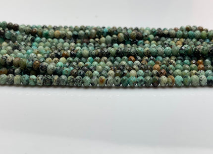 2x3mm 2x4mm 4x6mm Natural Color Faceted Rondelle Africa Turquoise Gemstone Beads Micro Faceted Africa Turquoise # 2445