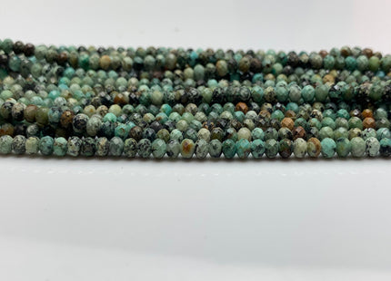 2x3mm 2x4mm 4x6mm Natural Color Faceted Rondelle Africa Turquoise Gemstone Beads Micro Faceted Africa Turquoise # 2445