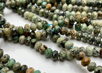 4x6 mm Natural Color Faceted Rondelle Africa Turquoise Gemstone Beads Micro Faceted Genuine Africa Turquoise Gemstone Loose Beads # 2446